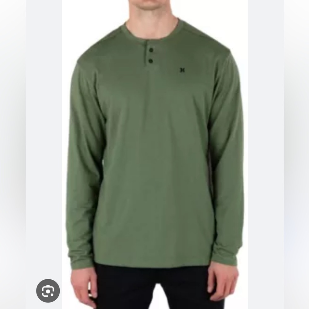Hurley Men's H2O-Dri Slub Knit Long Sleeve Henley NWT